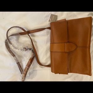 J crew leather cross body bag